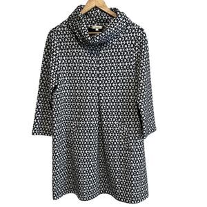 Tyler Boe Women's Kim Knit Cowl Neck Dress M Black and white